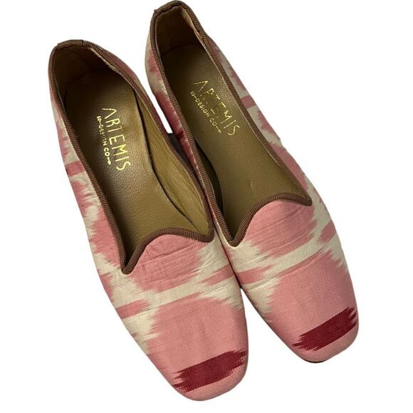 Artemis Pink Ikat Silk Loafers Women's Sz. 36 (US 5.5) - Picture 2 of 8